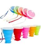 Stouge 5 Pack Silicone Collapsible Travel Water Cup Portable Camping Cup with Lids Food Grade Mugs Set for Outdoor Drinking 5 Pack-Blue-Orange-Green-Pink-Red - Buy Online on GoSupps.com