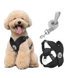 Pawaboo Dog Harness & Leash Set - Adjustable Anti-Train Vest for Small & Medium Dogs | Breathable X-Frame Design (M Black) - Buy Online on GoSupps.com