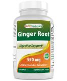 Best Naturals Ginger Root 550mg - 250 Capsules | Natural Digestive Support | 250 Count (Pack of 1) - Buy Online on GoSupps.com