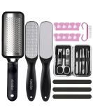 15pcs Foot Scrubber Pedicure Kit - Colossal Foot Rasp, Callus Remover Tool for Wet/Dry Feet - Surgical Grade Stainless Steel Files (Black) - Buy Online on GoSupps.com