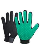 Pet Hair Remover Gloves with 255 Tips for Dog and Cat Grooming - 1 Pair Left & Right Deshedding Glove Brush - Green - Buy Online on GoSupps.com