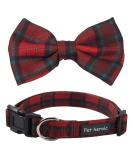Pet Heroic Pet Dog Cat Collar with Grid Bow tie Adjustable Plaid Pet Dogs Cats Comfortable Durable Bowtie Collars for Small Medium Large Dogs Cats in 3 Styles M Red-grid - Buy Online on GoSupps.com