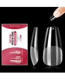 500PC Medium-Sized Coffin Nail Tips Set - Full Cover Clear Acrylic Fingernails for Nail Studios & DIY Nail Art - 12 Sizes Available - Buy Online on GoSupps.com