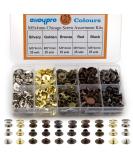 125 Sets Chicago Screws Assorted Kit - DIY Leather Craft Rivets in 5 Colors - 4mm Screw Rivets for Book Binding, Leatherwork - Black, Silver, Golden, Bronze - Buy Online on GoSupps.com