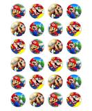 24 x Super Mario Celebration Edible Paper Cupcake Toppers Cake Decorations - Buy Online on GoSupps.com