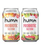 Humm Sparking Probiotic Seltzer Variety Pack - Peach, Raspberry Lime - Zero Sugar, Zero Calorie, Whole30 Approved - 2 Billion Probiotics - Vitamin C,D, and B12 - 12 fl oz (12 Pack) - Buy Online on GoSupps.com