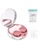 Contact Lens Travel Kit with Cleaner Washer, Portable Contact Box with Mirror Tweezers Remover Tool Solution Bottle for Daily Outdoor Rose Gold - Buy Online on GoSupps.com