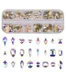 240pcs Popular 12 Styles FlatBack Crystals Mix Sizes Multi Shapes Glass Crystal AB Rhinestones For Nail Art Craft 3D Decorations Flat Back Stones Gems Set Box BST200117E - Buy Online on GoSupps.com
