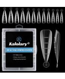 Kalolary 120pcs clear dual nail system form MOOLD ACYLL stiletto nail extension tips nail art manicure tools 12 sizes with scale drop shape - Buy Online on GoSupps.com