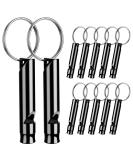 12-Piece Aluminum Emergency Whistle Set with Lanyard | Survival Signal Pipe for Hiking Camping & Outdoor Sports - Buy Online on GoSupps.com