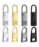 FENGWANGLI 8 Pcs Detachable Zipper Pull Tab Repair Kit - Silver, Black, Steel, Gold - for Luggage, Clothing, Jackets, Backpacks, Boots - Rectangle Zipper Pull - Buy Online on GoSupps.com