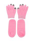FRCOLOR Moisturizing Gel Socks Gloves Set Spa Gloves and Socks Set Skin Care Touch Screen Gloves Winter Socks for Dried Cracked Feet and Hands Pink - Buy Online on GoSupps.com