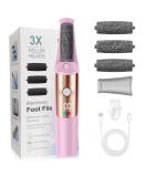 Electric Callus Remover for Feet - Professional Pedicure Kit | Smooth Dead Skin Foot Scrubber & File | 3 Rollers 3 Speeds | Ideal Gift in Pearl Pink - Buy Online on GoSupps.com