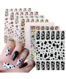 7 Sheets Gold Nail Art Stickers Graffiti Nail Decals 3D Self-adhesive Nail Art Supplies Metal Laser Cow Graffiti Gold Silver Black Nail Art Design Manicure Tips DIY Nail Decoration for Women Girl Kids Style 7 - Buy Online on GoSupps.com
