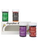 Sugarflair Halloween Paste Colour Set - Highly Concentrated for Use With All Food Colouring - 4 x 25g Pots - Blood Red Ghoulish Green Orange & Violet 25.00 g (Pack of 4) - Buy Online on GoSupps.com