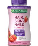 Nature's Bounty Advanced Hair Skin Nails 2X Biotin 200 Strawberry Gummies - Buy Online on GoSupps.com