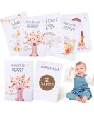 50 Hand-Painted Baby Milestone Cards - Monthly Growth Tracker & Perfect Gift for Birth & Baby Showers - Buy Online on GoSupps.com