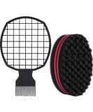 2 Pieces Afro Twist Hair Comb and Brush Set for Natural Hair - Black - Buy Online on GoSupps.com