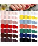 336 PC Matte Short Square False Toe Nails Set - Glue-on Full Cover Fake Toe Nails - Solid Colors for Women & Girls - Buy Online on GoSupps.com