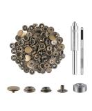 200 Pieces (50Sets) Leather Snap Fastener Kit Tool 5/8 inches (15mm) Snaps for Leather Press Studs Snap Fasteners Stainless Snaps Buttons for Canvas DIY  Bags  Clothes  Fabric  Jeans (Bronze) - Buy Online on GoSupps.com