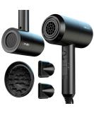 SHRATE 1800W Hair Dryer with Diffuser and 2 Nozzles - Negative Ion Technology, Constant Temperature Hair Care, 3 Heat/2 Speed Settings - Ideal for Curly Hair (Black) - Buy Online on GoSupps.com