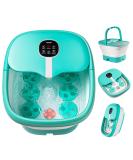 Niksa Collapsible Foot Spa Bath Massager - Heated Bubbles 6 Shiatsu Motors & Temperature Control - Pedicure Pedicure Tub with Acupressure Points for Stress Relief - Green - Buy Online on GoSupps.com