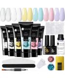 UR SUGAR Pastel Poly Extension Gel Nail Kit - 6 Summer Colors | Acrylic Gel Builder Set with Slip Solution & Manicure Tools - Buy Online on GoSupps.com