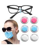 Adjustable Eyeglasses Mask Ear Savers - 6 Pieces Snaps Hooks for Comfort & Convenience | Blue White Red - Buy Online on GoSupps.com