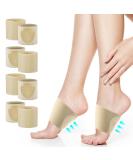 4 Pair Plantar Fasciitis Relief Arch Support - Gel Pads & Compression Sleeves for Flat Feet (Men & Women Size L White) - International Shipping Available - Buy Online on GoSupps.com