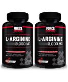 Force Factor L-Arginine 3000mg 2-Pack Nitric Oxide Supplement - 300 Capsules for Muscle Building and Blood Flow Support - Buy Online on GoSupps.com