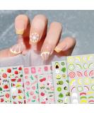 Summer Fruit Nail Art Stickers - Cute Lemon, Strawberry, Cherry, Watermelon, Avocado Designs - Nail Decals for Women and Girls - Buy Online on GoSupps.com