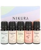 Nikura Citrus Essential Oil Gift Set - 5 x 10ml | Aromatherapy for Home, Skincare, Anxiety | Bergamot, Grapefruit, Lemon, Mandarin, Orange | UK Made - Buy Online on GoSupps.com