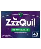 ZzzQuil Nighttime Sleep Aid LiquiCaps 25mg Diphenhydramine HCl - Non-Habit Forming Sleep Aid - 48 Count - Buy Online on GoSupps.com