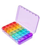 Pill Box 4 Times a Day 7 Days Pill Organiser Box with 28 Compartments Weekly Pill Case for Morning Noon Evening and Bed Time (Purple) - Buy Online on GoSupps.com