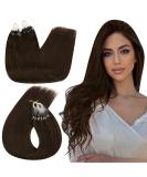 Ugeat Real Hair Microring Extensions - Brown 45cm | Dark Brown Micro Loop Hair | 50g 50 Highlights - Buy Online on GoSupps.com