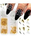 JERCLITY Gold & Silver Cone Nail Charms | Alloy Mini Metal Rivet Nail Studs for Acrylic Nails | Punk Style Nail Art Accessories - Buy Online on GoSupps.com