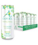 ASPIRE Healthy Energy Drink 12 x 330ml Cans - Zero Calories, Zero Sugar, Plant Based Caffeine & Multivitamins - Vegan & Gluten Free (Lemon/Lime) - Buy Online on GoSupps.com