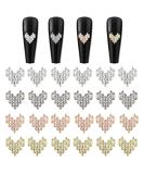 3D Heart Nail Charms - 80 Pcs Metal Love Heart Nail Art Charms for DIY Nail Decor - Gold & Silver Shiny Nail Studs and Jewels - Nail Art Decorations and Crafts - Buy Online on GoSupps.com