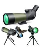 Gosky 20-60x60 HD Spotting Scope with Tripod, Carrying Bag & Phone Adapter - BAK4 45 Angled Spotter Scope for Target Shooting, Hunting & Bird Watching - Buy Online on GoSupps.com
