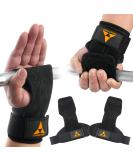 Durable Orange Forest Weightlifting Straps - Double-Layer Leather & Neoprene Wrist Loops for Powerlifting Crossfit & Pull-Ups | Unisex Black Handles - Buy Online on GoSupps.com