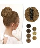 BARSDAR Claw Clip Messy Bun Hairpiece | Synthetic Hair Scrunchie Extension | Sandy Blonde/Caramel Brown | Updo Donut Chignon - Buy Online on GoSupps.com