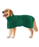 Dolahovy Microfiber Dog Bathrobe Towel | Adjustable Super Absorbent Fast Dry Robe for Small Medium & Large Dogs - Green - Buy Online on GoSupps.com
