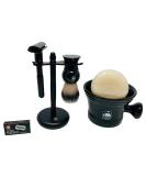 Buy G.B.S Black Adjustable Double Edge Safety Razor Set | Shaving Brush Soap Mug & Stand | Perfect Gift for Men | International Shipping Available - Buy Online on GoSupps.com