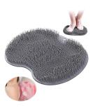Slip-Proof Silicone Massage Pad & Back Scrubber | Foot Brush with Suction Cup - Relaxing & Effective Cleaning Massage - Gray - Buy Online on GoSupps.com