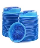 ATDAWN 50 Pack Disposable Vomit Bags - Travel Nausea Bags for Motion Sickness - Blue - Buy Online on GoSupps.com