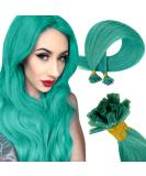 RUNATURE Teal Real Hair Extensions - 40cm U-Tip Bonding 25 Strands 20g - Premium Quality Teal Hair Extensions for International Shipping - Buy Online on GoSupps.com