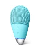 Face Cleansing Brush Mini Silicone Face Scrubber Ipx7 Waterproof Rechargeable for Deep Cleansing Exfoliating and Vibrating Massaging (Blue) - Buy Online on GoSupps.com