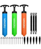MINGRU Ball Pump for Basketball  Soccer  Volleyball  Rugby  Water Polo Ball & Other Inflatables Air Pump  Needles and Nozzles Included 3 PACK - BLUE GREEN ORANGE 8" - Buy Online on GoSupps.com