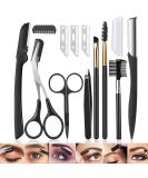 12 in 1 Eyebrow Trimmer Kit with Razor, Scissors, Comb, Brush, and Tweezers - Buy Online on GoSupps.com