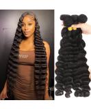 20 22 24 26 Inch Loose Deep Wave Human Hair Bundles - Brazilian Virgin Hair, 100% Unprocessed, Can Be Dyed and Bleached - Natural Black - 4 Bundles - Buy Online on GoSupps.com